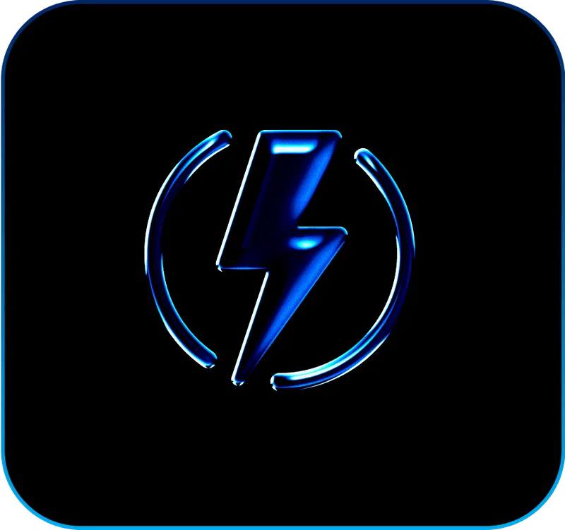 Glowing blue lightning bolt icon representing Tiri’s custom-trained small language models for specialist multilingual content.